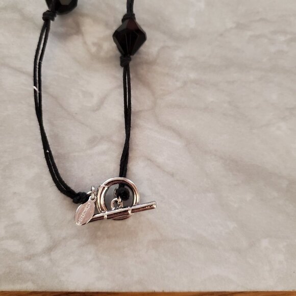✨ Chico's Black Silver Clear Beaded Cord Multi Strand Necklace ✨ - Picture 9 of 12
